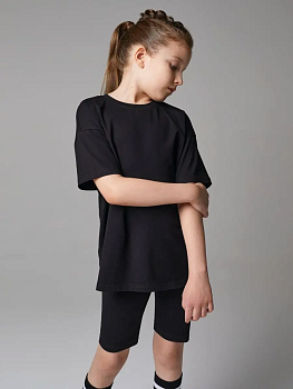 Футболка базовая черная (146)