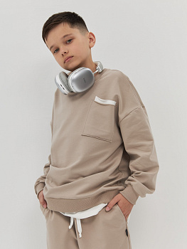 Свитшот два кармана тауп (128)