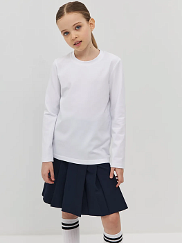 Лонгслив школьный белый базовый (128)