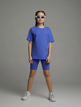 Костюм футболка велосипедки very peri (146)