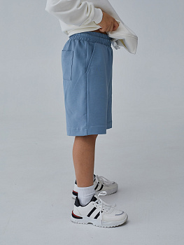 Шорты для мальчиков серо-голубые (140)