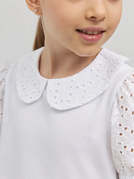 Блузка с прошвой короткий рукав (122)